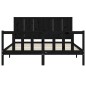 vidaXL Massivholzbett mit Kopfteil Schwarz 160x200 cm vidaXL Massivholzbett mit Kopfteil Schwarz 160x200 cm