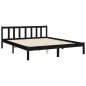 vidaXL Massivholzbett mit Kopfteil Schwarz 160x200 cm vidaXL Massivholzbett mit Kopfteil Schwarz 160x200 cm