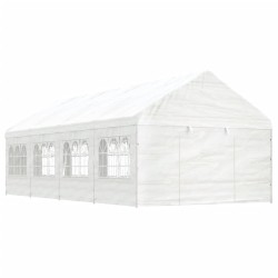 vidaXL Pavillon mit Dach Weiß 8,92x4,08x3,22 m Polyethylen