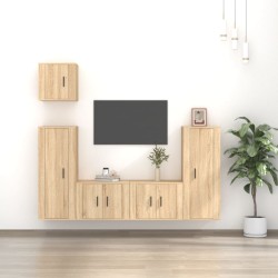 vidaXL 5-tlg. TV-Schrank-Set Sonoma-Eiche Holzwerkstoff