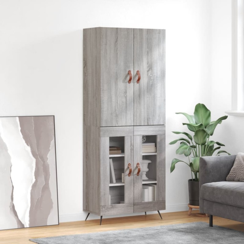 vidaXL Highboard Grau Sonoma 69,5x34x180 cm Holzwerkstoff vidaXL Highboard Grau Sonoma 69,5x34x180 cm Holzwerkstoff