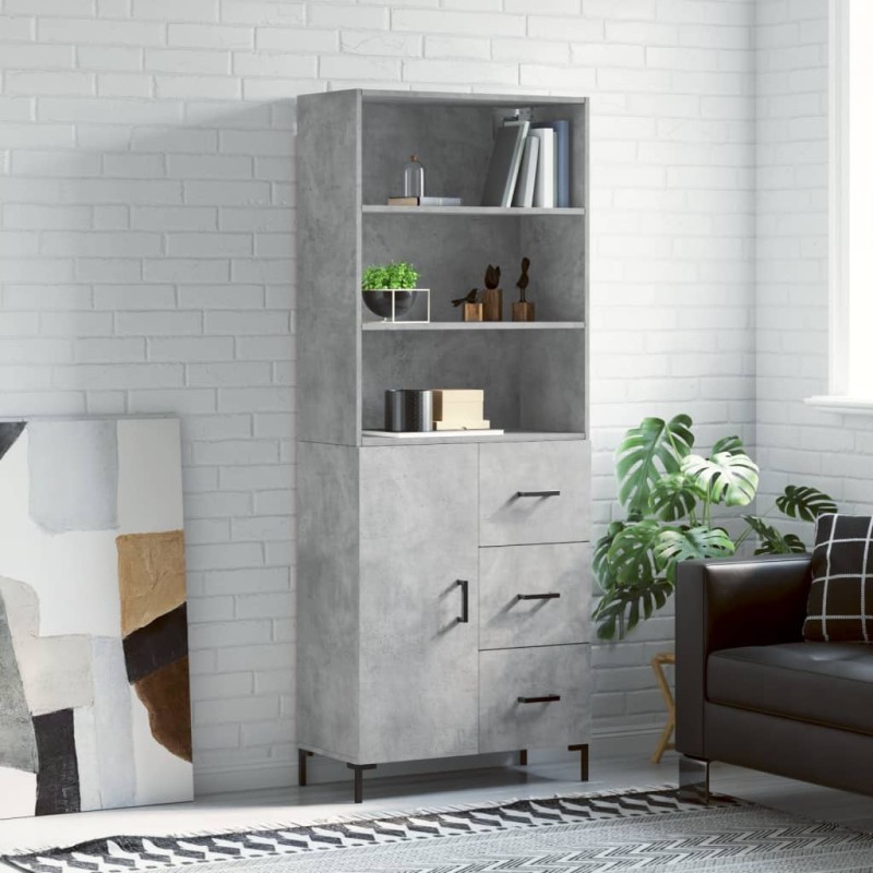 vidaXL Highboard Betongrau 69,5x34x180 cm Holzwerkstoff vidaXL Highboard Betongrau 69,5x34x180 cm Holzwerkstoff