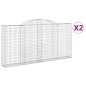vidaXL Gabionen mit Hochbogen 2 Stk. 300x30x140/160cm Verzinktes Eisen vidaXL Gabionen mit Hochbogen 2 Stk. 300x30x140/160cm Verzinktes Eisen