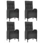 vidaXL 5-tlg. Garten-Essgruppe mit Kissen Schwarz Poly Rattan vidaXL 5-tlg. Garten-Essgruppe mit Kissen Schwarz Poly Rattan