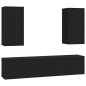 vidaXL 5-tlg. TV-Schrank-Set Schwarz Holzwerkstoff vidaXL 5-tlg. TV-Schrank-Set Schwarz Holzwerkstoff