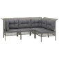 vidaXL 13-tlg. Garten-Lounge-Set mit Kissen Grau Poly Rattan vidaXL 13-tlg. Garten-Lounge-Set mit Kissen Grau Poly Rattan