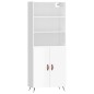 vidaXL Highboard Hochglanz-Weiß 69,5x34x180 cm Holzwerkstoff vidaXL Highboard Hochglanz-Weiß 69,5x34x180 cm Holzwerkstoff