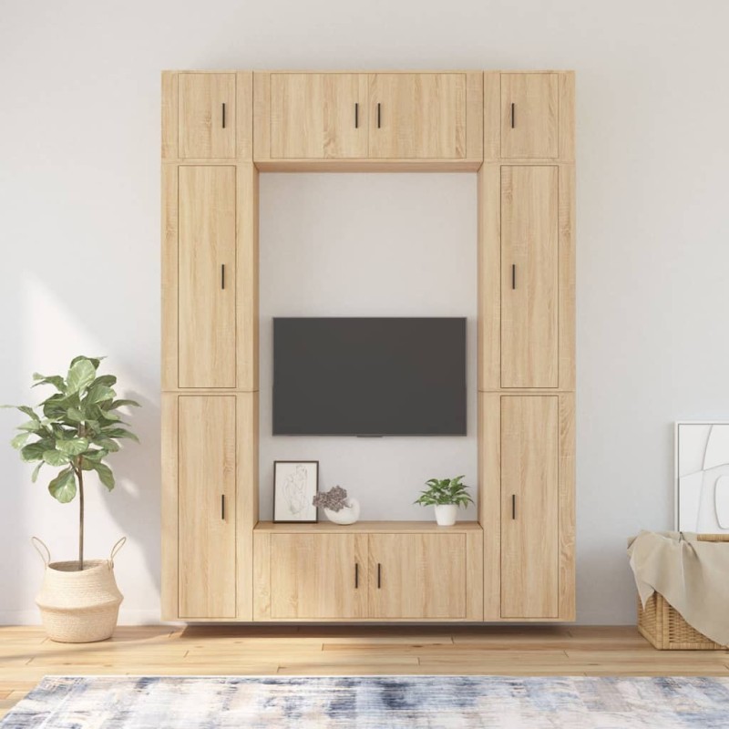 vidaXL 8-tlg. TV-Schrank-Set Sonoma-Eiche Holzwerkstoff vidaXL 8-tlg. TV-Schrank-Set Sonoma-Eiche Holzwerkstoff