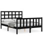 vidaXL Massivholzbett mit Kopfteil Schwarz 140x190 cm vidaXL Massivholzbett mit Kopfteil Schwarz 140x190 cm