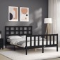 vidaXL Massivholzbett mit Kopfteil Schwarz 140x190 cm vidaXL Massivholzbett mit Kopfteil Schwarz 140x190 cm