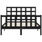 vidaXL Massivholzbett mit Kopfteil Schwarz 140x190 cm vidaXL Massivholzbett mit Kopfteil Schwarz 140x190 cm