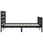vidaXL Massivholzbett mit Kopfteil Schwarz 140x190 cm vidaXL Massivholzbett mit Kopfteil Schwarz 140x190 cm