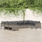 vidaXL 9-tlg. Garten-Lounge-Set mit Kissen Grau Poly Rattan vidaXL 9-tlg. Garten-Lounge-Set mit Kissen Grau Poly Rattan