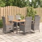 vidaXL 7-tlg. Garten-Essgruppe mit Kissen Grau Poly Rattan vidaXL 7-tlg. Garten-Essgruppe mit Kissen Grau Poly Rattan