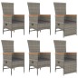 vidaXL 7-tlg. Garten-Essgruppe mit Kissen Grau Poly Rattan vidaXL 7-tlg. Garten-Essgruppe mit Kissen Grau Poly Rattan