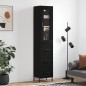 vidaXL Highboard Schwarz 34,5x34x180 cm Holzwerkstoff vidaXL Highboard Schwarz 34,5x34x180 cm Holzwerkstoff