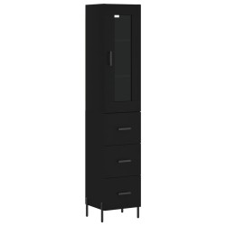 vidaXL Highboard Schwarz 34,5x34x180 cm Holzwerkstoff