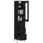 vidaXL Highboard Schwarz 34,5x34x180 cm Holzwerkstoff vidaXL Highboard Schwarz 34,5x34x180 cm Holzwerkstoff