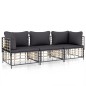 vidaXL 3-tlg. Garten-Lounge-Set mit Kissen Anthrazit Poly Rattan vidaXL 3-tlg. Garten-Lounge-Set mit Kissen Anthrazit Poly Rattan