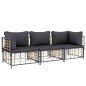 vidaXL 3-tlg. Garten-Lounge-Set mit Kissen Anthrazit Poly Rattan vidaXL 3-tlg. Garten-Lounge-Set mit Kissen Anthrazit Poly Rattan