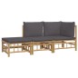 vidaXL 3-tlg. Garten-Lounge-Set mit Dunkelgrauen Kissen Bambus vidaXL 3-tlg. Garten-Lounge-Set mit Dunkelgrauen Kissen Bambus