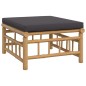 vidaXL 3-tlg. Garten-Lounge-Set mit Dunkelgrauen Kissen Bambus vidaXL 3-tlg. Garten-Lounge-Set mit Dunkelgrauen Kissen Bambus