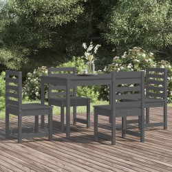 vidaXL 5-tlg. Garten-Essgruppe Grau Massivholz Kiefer