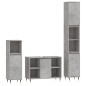 vidaXL 3-tlg. Badmöbel-Set Betongrau Holzwerkstoff vidaXL 3-tlg. Badmöbel-Set Betongrau Holzwerkstoff