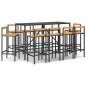 vidaXL 11-tlg. Gartenbar-Set Schwarz Poly Rattan & Massivholz Akazie vidaXL 11-tlg. Gartenbar-Set Schwarz Poly Rattan & Massivholz Akazie