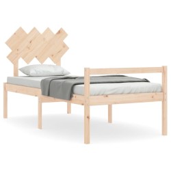 vidaXL Seniorenbett mit Kopfteil 90x200 cm Massivholz