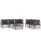 vidaXL 6-tlg. Garten-Lounge-Set mit Kissen Anthrazit Poly Rattan vidaXL 6-tlg. Garten-Lounge-Set mit Kissen Anthrazit Poly Rattan