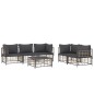vidaXL 6-tlg. Garten-Lounge-Set mit Kissen Anthrazit Poly Rattan vidaXL 6-tlg. Garten-Lounge-Set mit Kissen Anthrazit Poly Rattan