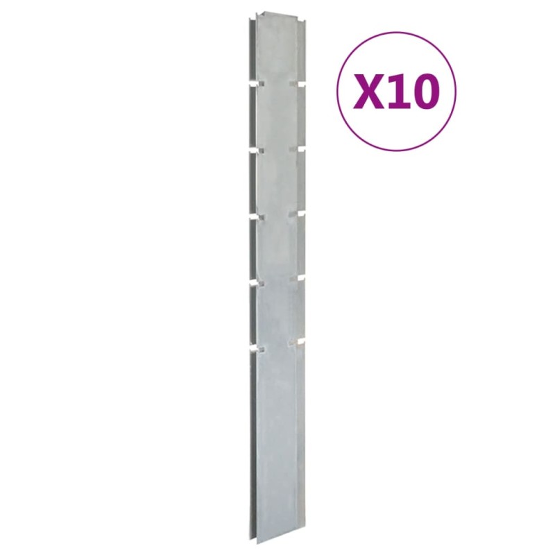 vidaXL Zaunpfosten 10 Stk. Silbern 160 cm Verzinkter Stahl vidaXL Zaunpfosten 10 Stk. Silbern 160 cm Verzinkter Stahl
