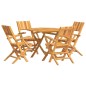 vidaXL 5-tlg. Garten-Essgruppe Massivholz Teak vidaXL 5-tlg. Garten-Essgruppe Massivholz Teak