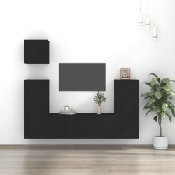 vidaXL 5-tlg. TV-Schrank-Set Schwarz Holzwerkstoff
