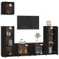 vidaXL 5-tlg. TV-Schrank-Set Schwarz Holzwerkstoff vidaXL 5-tlg. TV-Schrank-Set Schwarz Holzwerkstoff