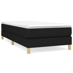 vidaXL Boxspringbett mit Matratze Schwarz 100x200 cm Stoff
