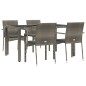 vidaXL 5-tlg. Garten-Essgruppe mit Kissen Grau Poly Rattan vidaXL 5-tlg. Garten-Essgruppe mit Kissen Grau Poly Rattan