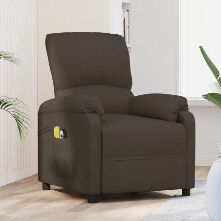 vidaXL Massagesessel Elektrisch Dunkelbraun Stoff