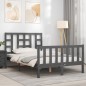 vidaXL Massivholzbett mit Kopfteil Grau 120x200 cm vidaXL Massivholzbett mit Kopfteil Grau 120x200 cm