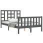 vidaXL Massivholzbett mit Kopfteil Grau 120x200 cm vidaXL Massivholzbett mit Kopfteil Grau 120x200 cm