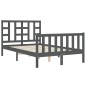 vidaXL Massivholzbett mit Kopfteil Grau 120x200 cm vidaXL Massivholzbett mit Kopfteil Grau 120x200 cm