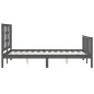 vidaXL Massivholzbett mit Kopfteil Grau 120x200 cm vidaXL Massivholzbett mit Kopfteil Grau 120x200 cm