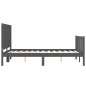 vidaXL Massivholzbett mit Kopfteil Grau 140x190 cm vidaXL Massivholzbett mit Kopfteil Grau 140x190 cm
