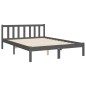 vidaXL Massivholzbett mit Kopfteil Grau 140x190 cm vidaXL Massivholzbett mit Kopfteil Grau 140x190 cm