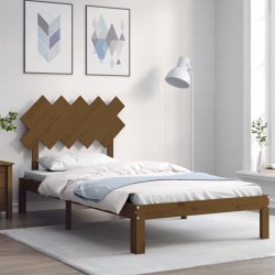 vidaXL Massivholzbett mit Kopfteil Honigbraun 100x200 cm