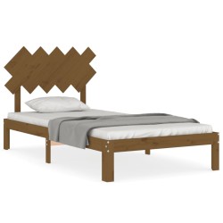 vidaXL Massivholzbett mit Kopfteil Honigbraun 100x200 cm