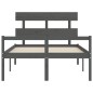 vidaXL Massivholzbett mit Kopfteil Grau 140x190 cm vidaXL Massivholzbett mit Kopfteil Grau 140x190 cm