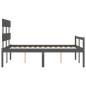 vidaXL Massivholzbett mit Kopfteil Grau 140x190 cm vidaXL Massivholzbett mit Kopfteil Grau 140x190 cm