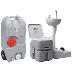 vidaXL Tragbare Campingtoilette mit Waschbecken und Wasserbehälter